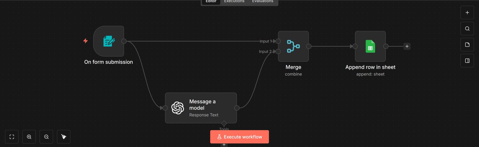 Form → AI → Google Sheets