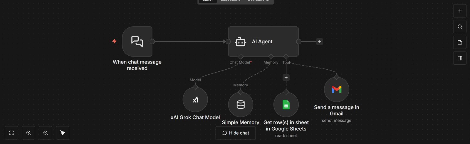 AI Agent — Grok + Sheets + Gmail
